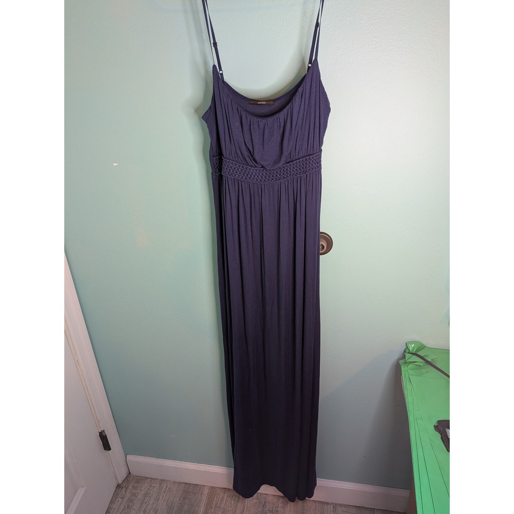 Soprano Womens Purple Maxi Dress Empire Braided Waist Spaghetti Strap Size M